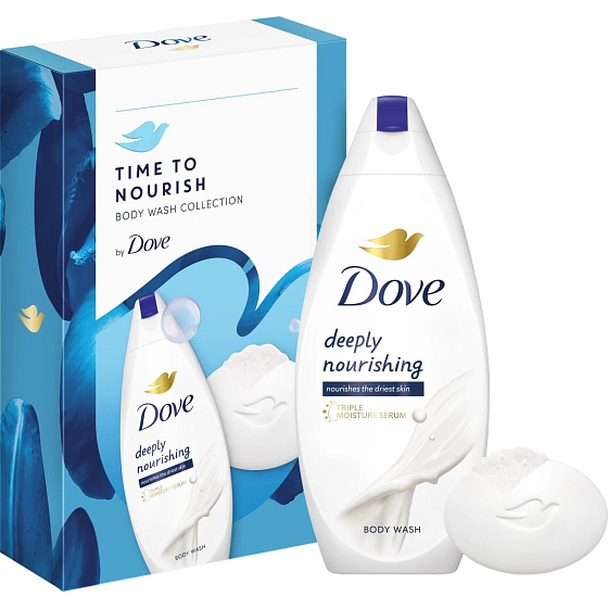 Dove Original Care Deeply Nourishing krémový sprchový gel 250 ml + Beauty Cream Bar krémové toaletní mýdlo 90 g, kosmetická sada