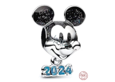 Charm Sterlingové stříbro 925 Disney výročí, šťastný rok 2024, korálek na náramek