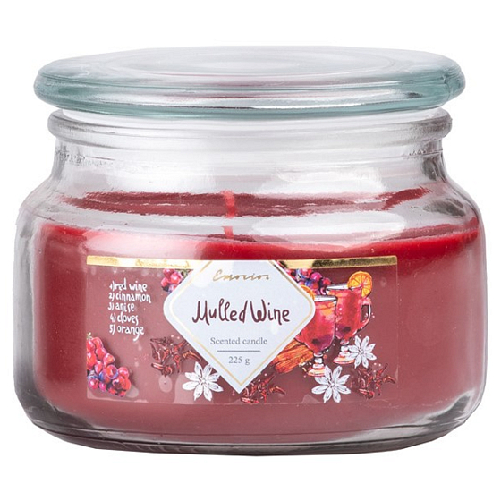 Emocio Mulled Wine - Svařené víno vonná svíčka sklo se skleněným víčkem 100 x 79 mm 225 g 100 x 78 mm