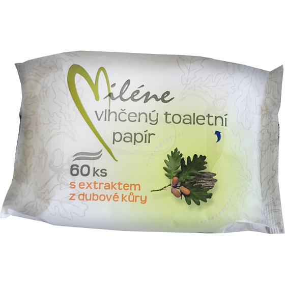 Miléne vlhčený toaletní papír s extraktem z dubové kůry 60 ks