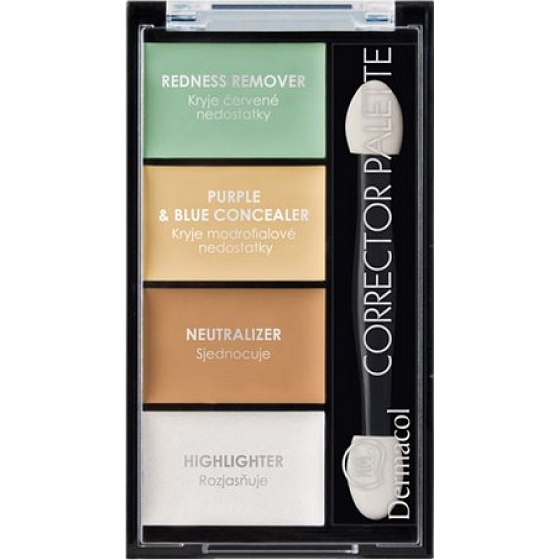 Dermacol Corrector Palette 4-barevná paleta korektorů a rozjasňovače 9 g