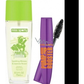 Miss Sporty Love 2 Love Pump Up Booster parfémovaný deodorant sklo pro ženy 75 ml + Pump Up Booster řasenka Extra Black 12 ml, kosmetická sada