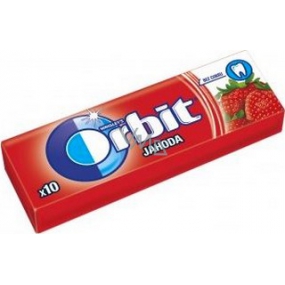 Wrigleys Orbit Jahoda žvýkačky bez cukru ovocné dražé 10 kusů 14 g