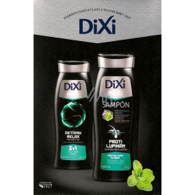 Dixi Muži 3v1 Aktivní relax sprchový gel 400 ml + šampon proti lupům na vlasy 400 ml + koupelová houba, kosmetická sada