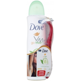 Dove Go Fresh Touch Okurka & zelený čaj antiperspirant deodorant sprej pro ženy 150 ml + holicí strojek se 3 břity, duopack