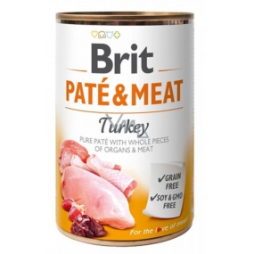 Brit Paté & Meat Krůta a kuře čisté masové paté kompletní krmivo pro psy 400 g
