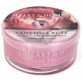 Heart & Home Sametová růže Sojová vonná svíčka v mističce hoří až 12 hodin 36 g