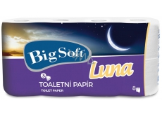 Big Soft Luna toaletní papír bílý 160 útržků 3 vrstvý 8 kusů