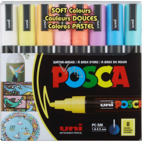 Posca Univerzální sada akrylátových popisovačů 1,8 - 2,5 mm Mix pastelových barev 8 kusů PC-5M