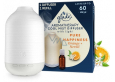 Glade Aromatherapy Cool Mist Diffuser Pure Happiness Orange + Neroli difuzér led podsvícení, barva bílá, 1 + 17,4 ml