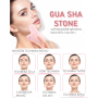 Serpentin Gua Sha 4,3 x 7,1 cm cm + váleček masážní 14 x 5,5 cm redukuje vrásky, otoky, zlepšuje pružnost pokožky, sada