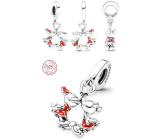 Charm Sterlingové stříbro 925 Disney Minnie Mouse & Mickey Mouse líbající se, přívěsek na náramek