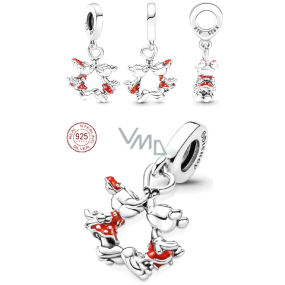 Charm Sterlingové stříbro 925 Disney Minnie Mouse & Mickey Mouse líbající se, přívěsek na náramek