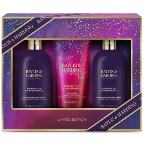 Baylis & Harding Fík a Granátové jablko sprchový krém 300 ml + mléko na tělo a ruce 200 ml + sprchový gel 300 ml, kosmetická sada pro ženy