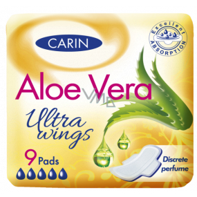 Carin Ultra Wings Aloe Vera intimní vložky s křidélky 9 kusů