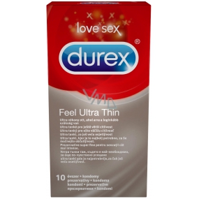 Durex Feel Ultra Thin ultra tenký kondom nominální šířka: 52 mm 10 kusů