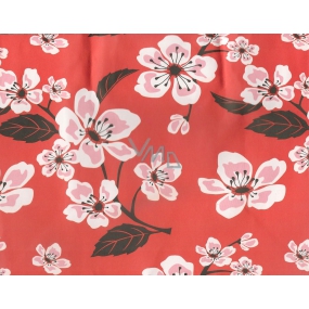 Nekupto Dárková kraftová taška 23 x 18 x 10 cm červená, bílé květy