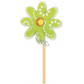 Květinka z filcu zelená 4 cm + špejle