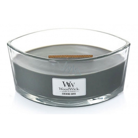 WoodWick Evening Onyx - Večerní Onyx vonná svíčka s dřevěným širokým knotem a víčkem sklo loď 453 g