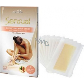 Joanna Sensual Almond depilační pásky na tělo pro normální pokožku 12 kusů