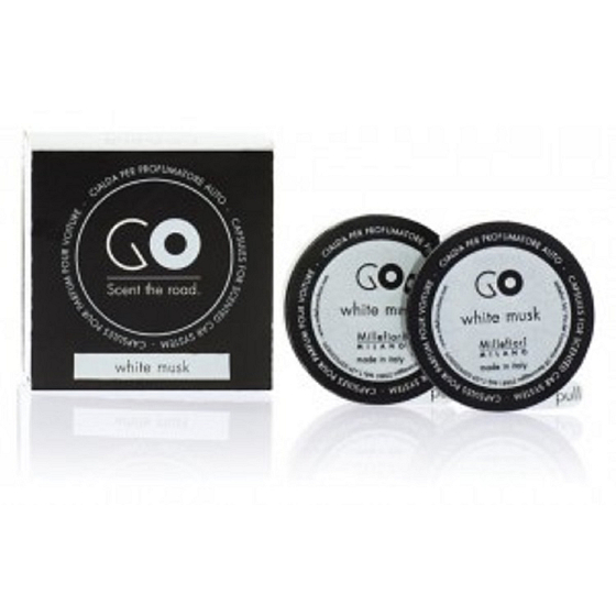 Millefiori Milano Go White Musk - Bílé pižmo vůně do auta náhradní náplň voní až 2 měsíce 2 kusy x 13 g