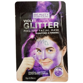 Beauty Formulas Fialová & třpytivá slupovací pleťová maska 10 g