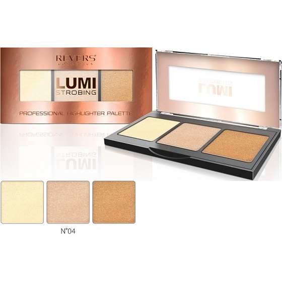 Revers Lumi Strobing Professional Highlighter Palette paletka rozjasňovačů 04 12,5 g