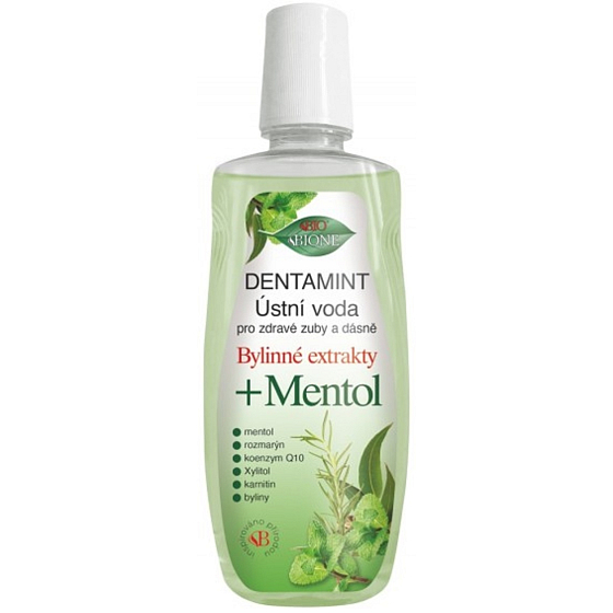 Bione Cosmetics Dentamint Mentol ústní voda 500 ml
