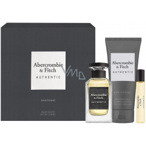 Abercrombie & Fitch Authentic Man toaletní voda pro muže 100 ml + toaletní voda 15 ml + sprchový gel 200 ml, dárková sada