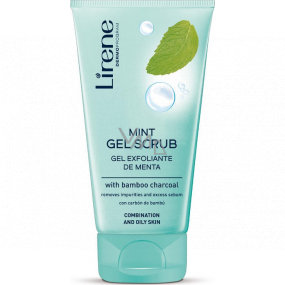 Lirene Mint Scrub Máta a bambusovým uhlík peelingový gel pro smíšenou a mastnou pleť 150 ml