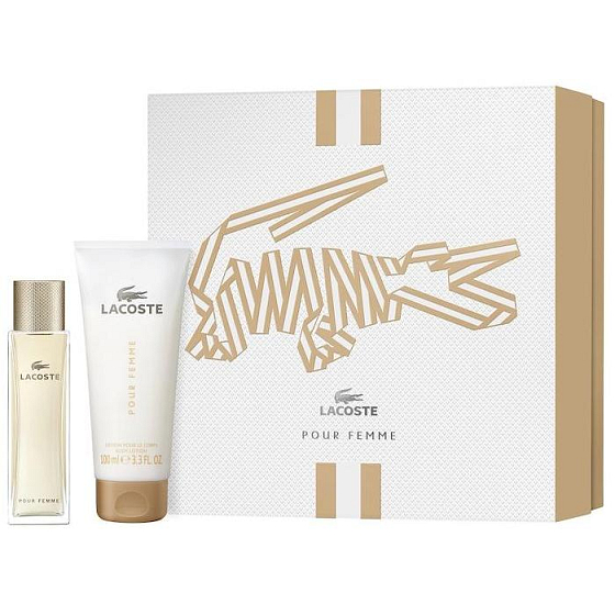 Lacoste pour Femme parfémovaná voda pro ženy 50 ml + tělové mléko 100 ml, dárková sada