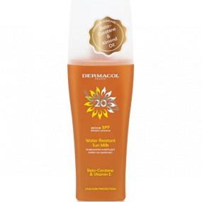 Dermacol Sun Water Resistant SPF20 voděodolné zvláčňující mléko na opalování ve spreji 200 ml