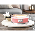 WoodWick Melon & Pink Quartz - Meloun a růžový křemen vonná svíčka s dřevěným širokým knotem a víčkem sklo loď 453 g