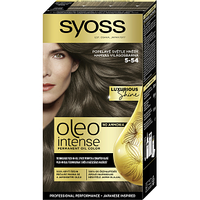 Syoss Oleo Intense olejová barva na vlasy 5-54 Popelavě světle hnědý Syoss Oleo Intense olejová barva na vlasy 5-54 Popelavě světle hnědý