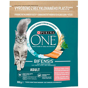 Purina One Adult granule pro kočky s lososem a celozrnými obilovinami, 800 g