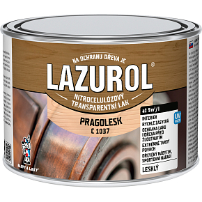 Lazurol Pragolesk C1037 nitrocelulózový lak na dřevo 375 ml Lazurol Pragolesk C1037 nitrocelulózový lak na dřevo 375 ml