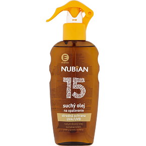 Nubian OF 15 Sprej suchý olej na opalování, 200 ml Nubian OF 15 Sprej suchý olej na opalování, 200 ml