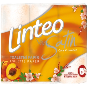 Linteo Satin Care and Comfort toaletní­ papír Broskev 2 vrstvý 180 útržků 9 kusů