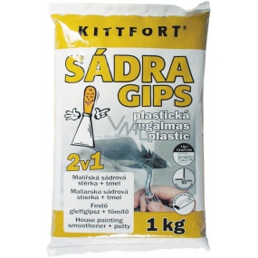 Kittfort Sádra Gips plastická 2v1 malířská sádrová stěrka + tmel 1 kg