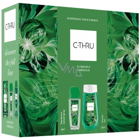 C-Thru Luminous Emerald deodorant sklo pro ženy 75 ml + sprchový gel 250 ml, kosmetická sada
