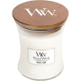 WoodWick White Teak - Bílý teak vonná svíčka s dřevěným knotem a víčkem sklo střední 275 g