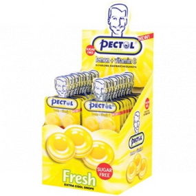 Pectol Citronový drops bez cukru s vitaminem C 24 blistrů box