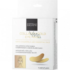Gabriella Salvete Collagen Gold Eye Mask kolagenová oční maska v polštářcích s heřmánkem a esenciálními oleji 5 párů