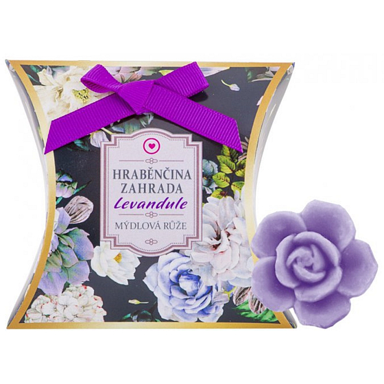 SB. Collection Hraběnčina zahrada Levandule dárkové voňavé toaletní mýdlo ve tvaru růže 30 g