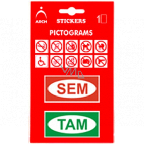 Arch Informační piktogramy Sem a Tam v blistru 9,5 x 16,5 cm