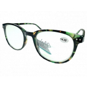 Berkeley Čtecí dioptrické brýle +4,0 plast mourovaté zelenohnědé 1 kus MC2198