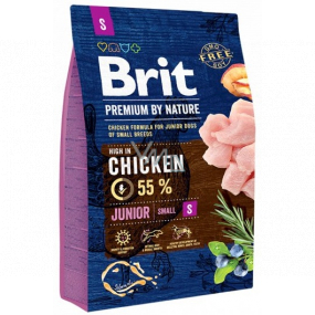 Brit Premium by Nature Junior Small kompletní krmivo s kuřecím masem pro štěňata malých plemen 3 kg