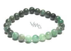 Smaragd náramek elastický přírodní kámen, kulička 8 mm / 16 - 17 cm, královský kámen