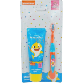 Pinkfong Baby Shark zubní pasta 75 ml + kartáček na zuby, kosmetická sada pro děti