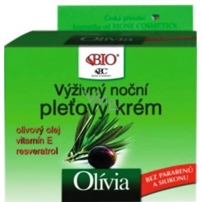 Bione Cosmetics Olívia & Vitamín E výživný noční pleťový krém pro všechny typy pleti 51 ml
